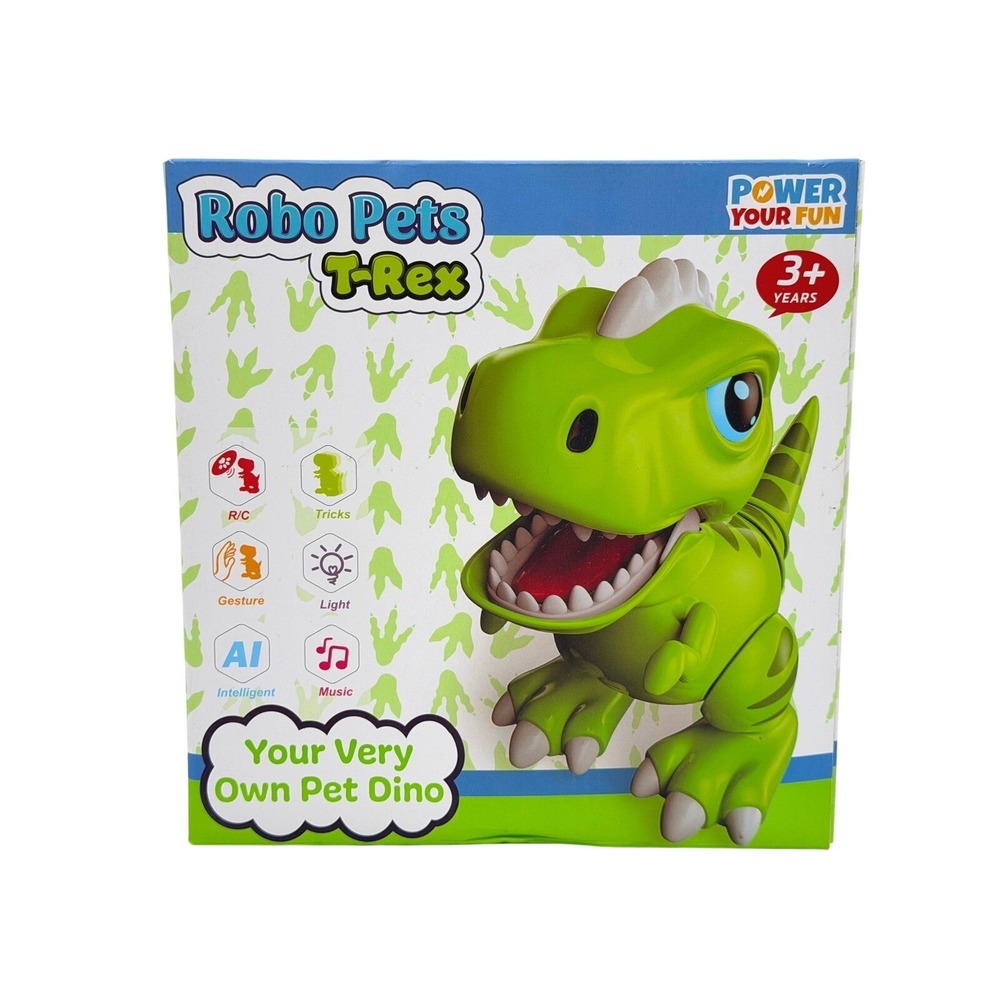 Power Your Fun Robo Pets T-Rex Dinosaur Toy Remote Control Gesture Green Robot‎